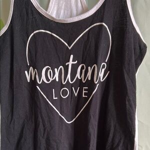 IDeal T Montana Love Black Tank with White Graphic Script